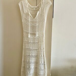 H&M Cream Crochet Midi Dress